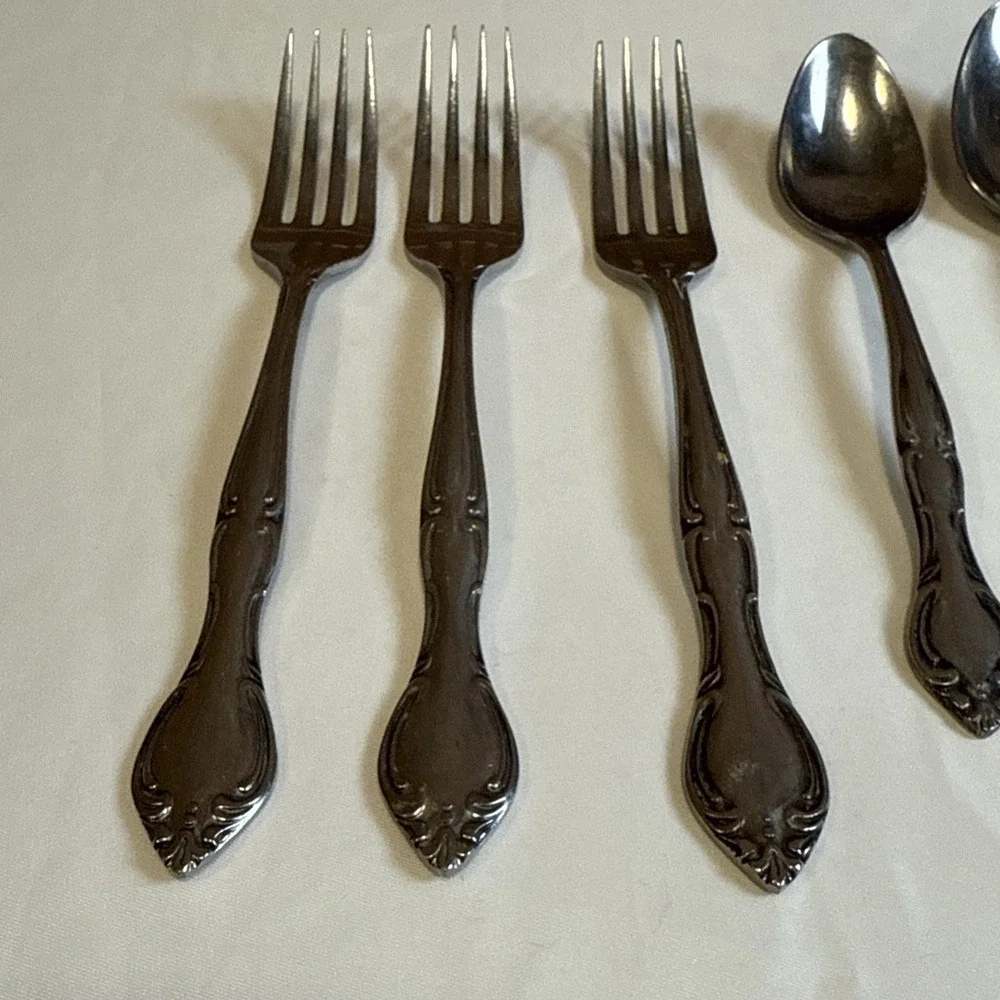 Hampton Court Stainless Japan Flatware‎ Forks Spoon Lot of 8